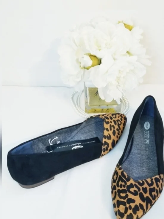 Dr. Scholl's Allow Leopard Print Pointed Toe Flats Memory Foam Cool Fit NWT - Picture 4 of 12